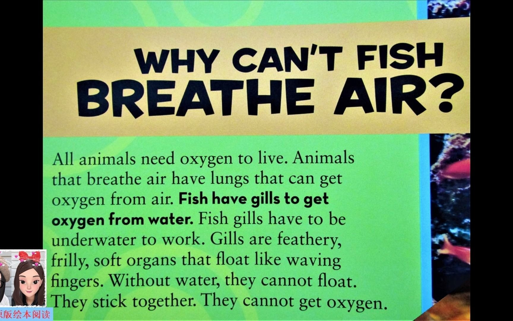 [图]《美国国家地理儿童百科: 为什么》: Why can't fish breathe air? 为什么鱼不能呼吸空气?