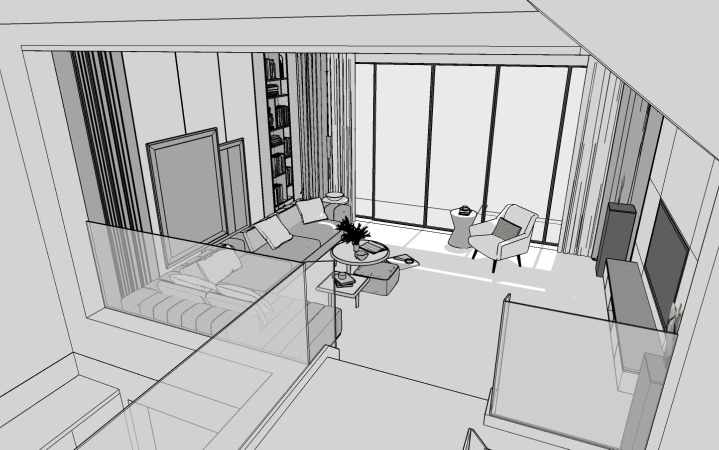 mr-crow-御府天骄别墅1f层su白模展示