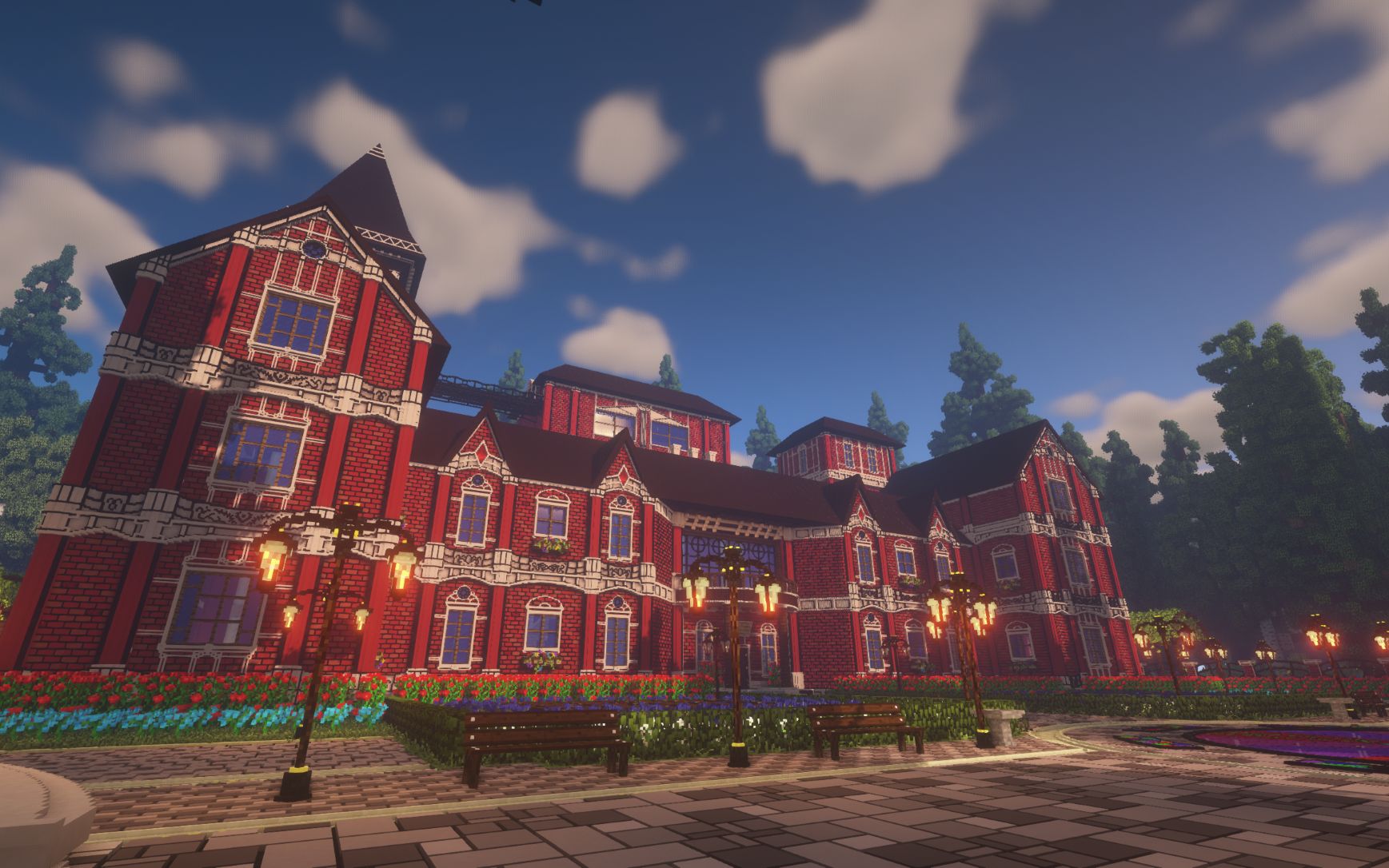 【延时摄影】【mcx幻想乡】《夕阳下的红魔馆》_哔哩哔哩_bilibili