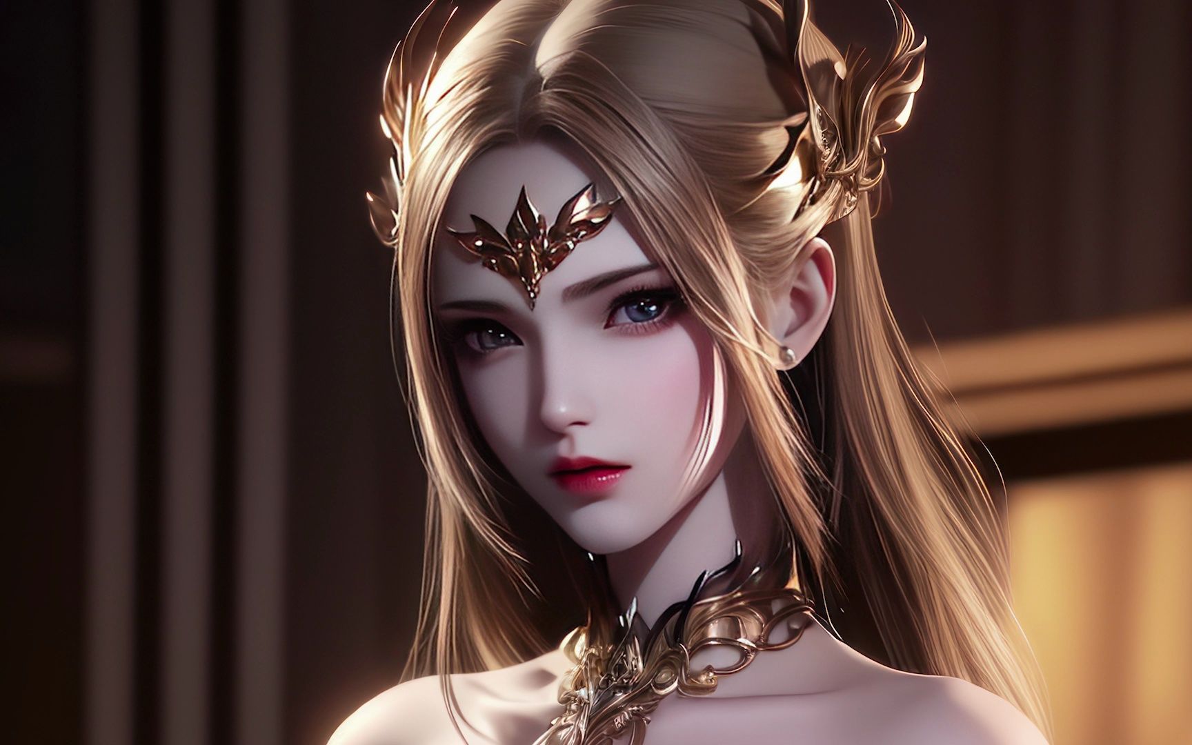 ai绘画:千仞雪的金色液体