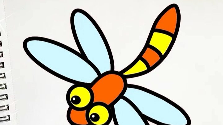 蜻蜓简笔画教程来啦～消灭蚊子的好帮手,人类的朋友,今天画个蜻蜓吧