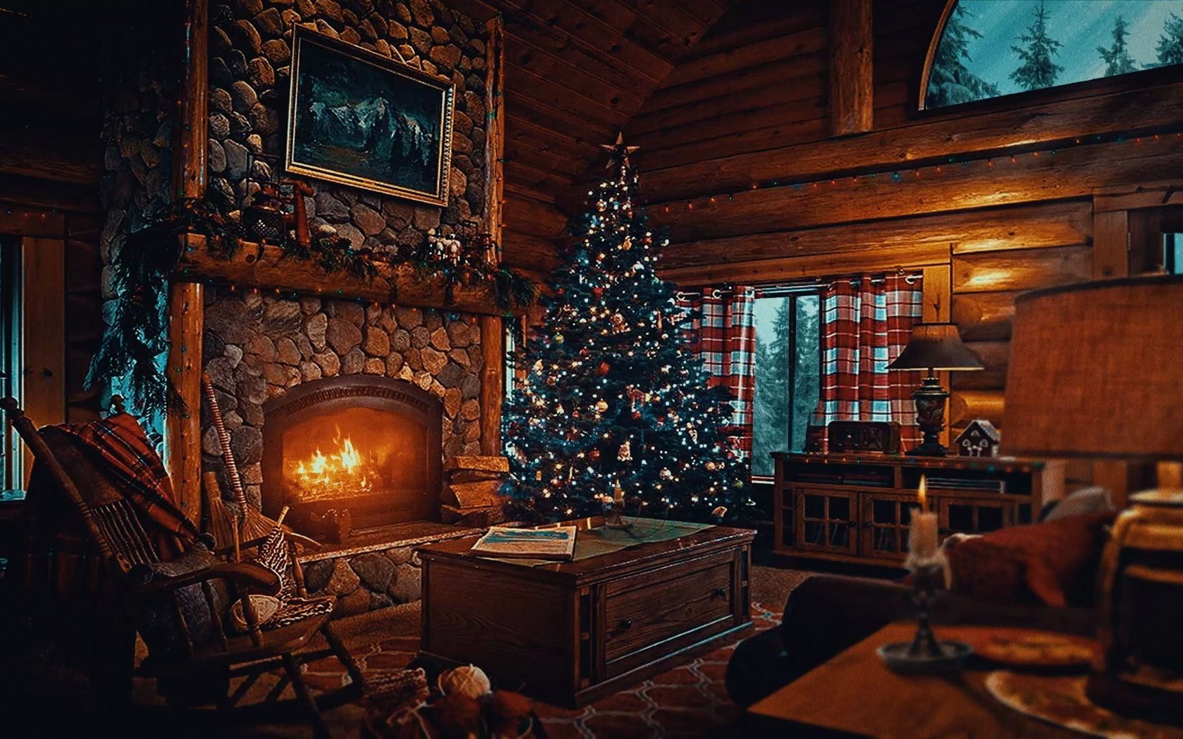 森林小屋壁炉圣诞氛围白噪音_哔哩哔哩_bilibili