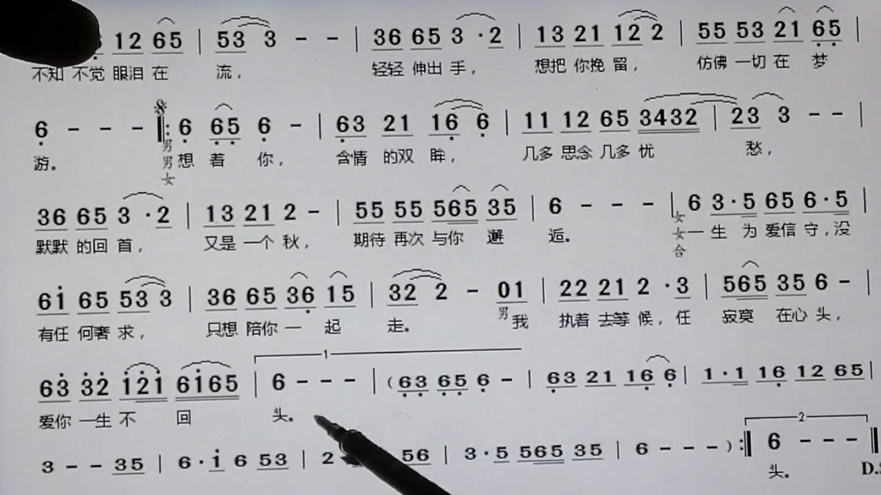 吕老师教简谱爱你一生