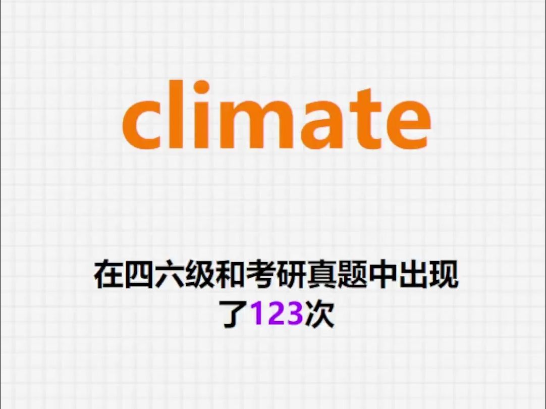 高频单词:climate哔哩哔哩bilibili