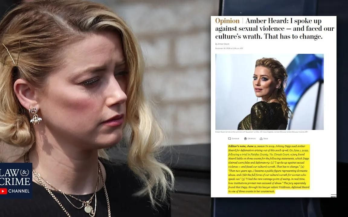 [图]{约翰尼·德普}Washington Post Add Editor's Note to Amber Heard's 2018 Op-Ed