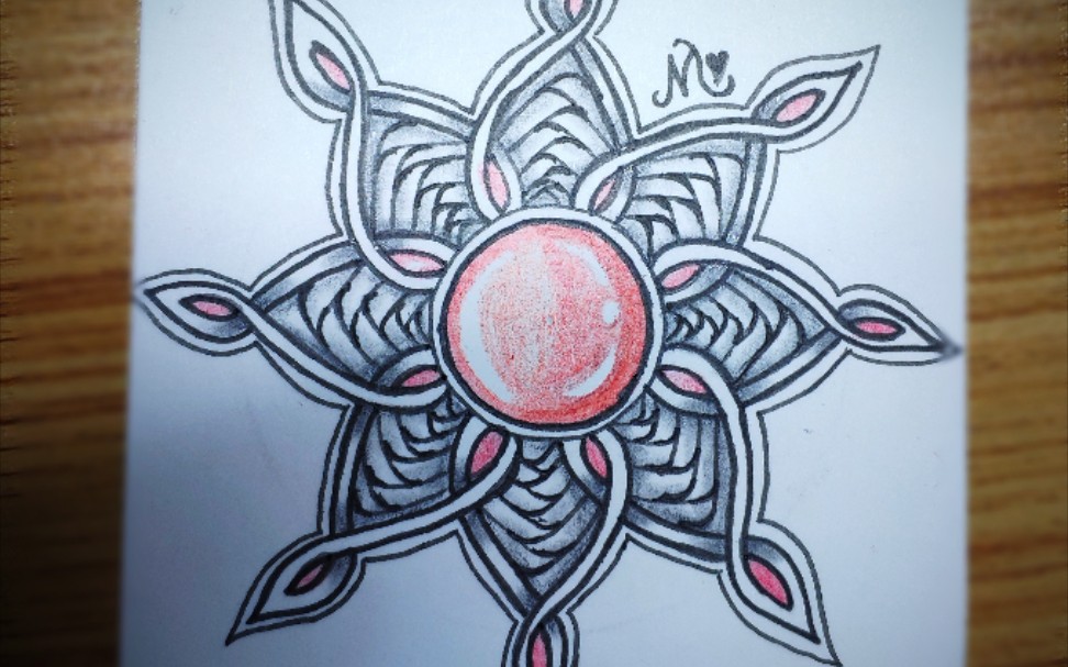 禅绕画不知道叫什么名字就叫他八瓣莲花吧