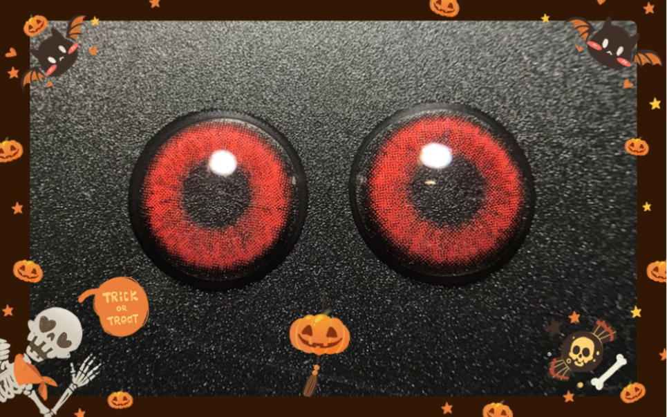 星星美瞳试戴安娜贝尔万圣特辑万圣节特殊限定红色con