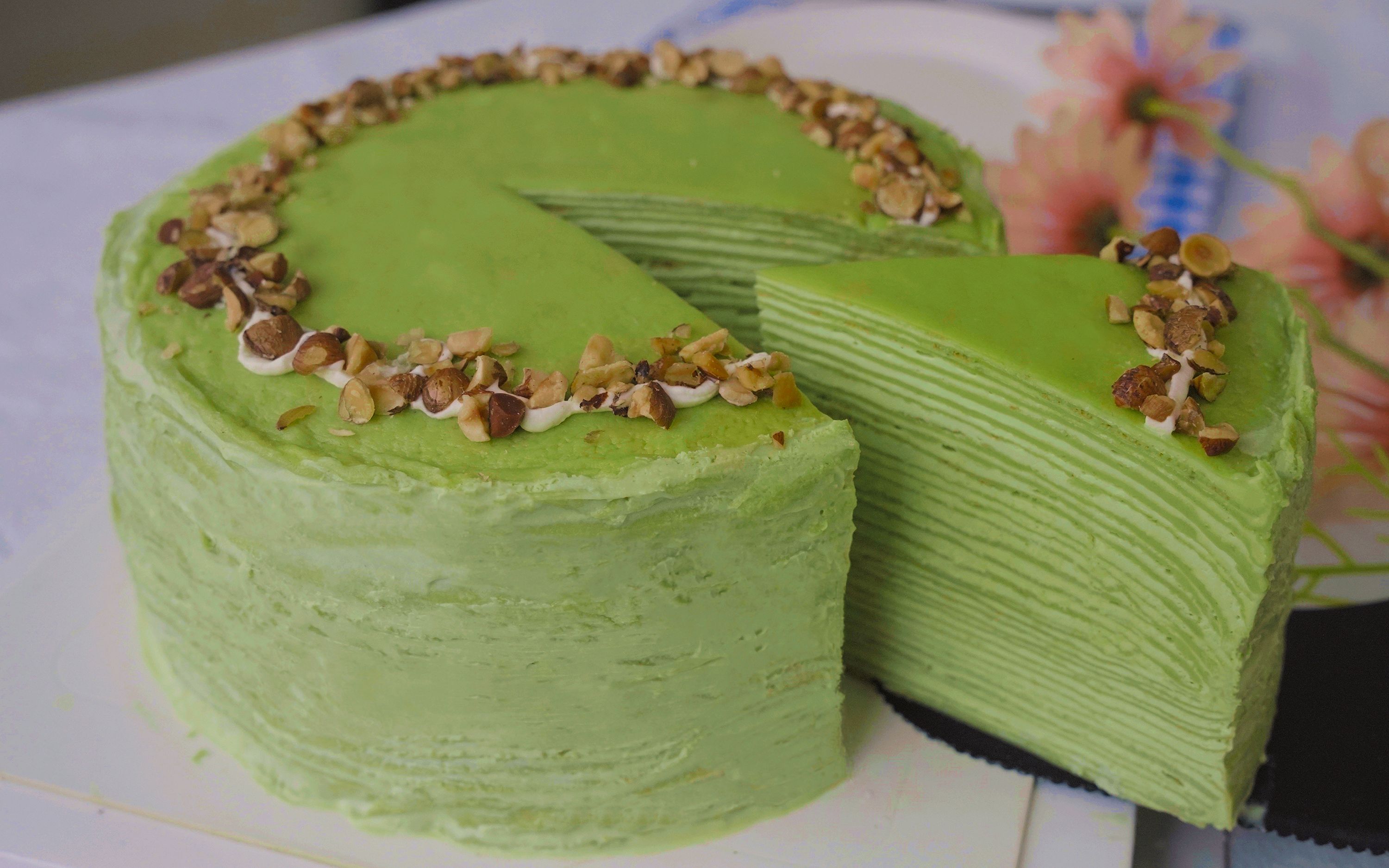 夏日私房热卖单品!开心果千层蛋糕,口味天花板,超爽!