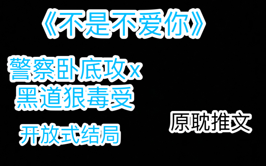 【原耽推文】《不是不爱你》,作者:李忘风,警察卧底攻x黑道狠毒受,开放式结局,受不洁哔哩哔哩bilibili