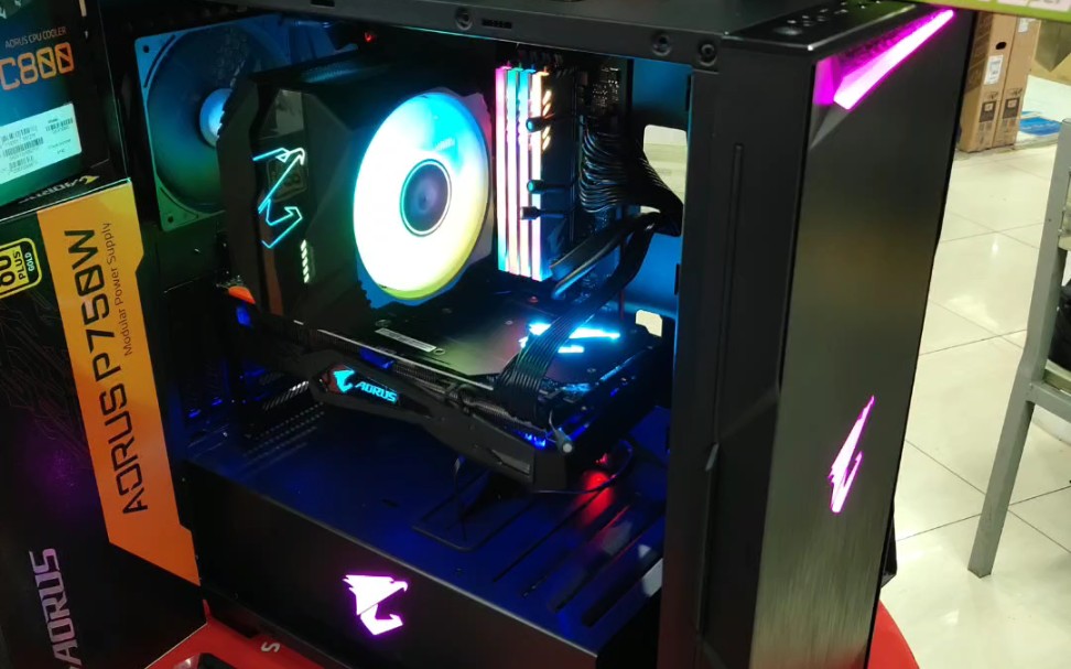 技嘉全家桶装机i710700k技嘉2070super小雕显卡