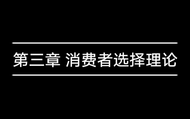 【微观经济学2020】第三章 消费者选择理论哔哩哔哩bilibili