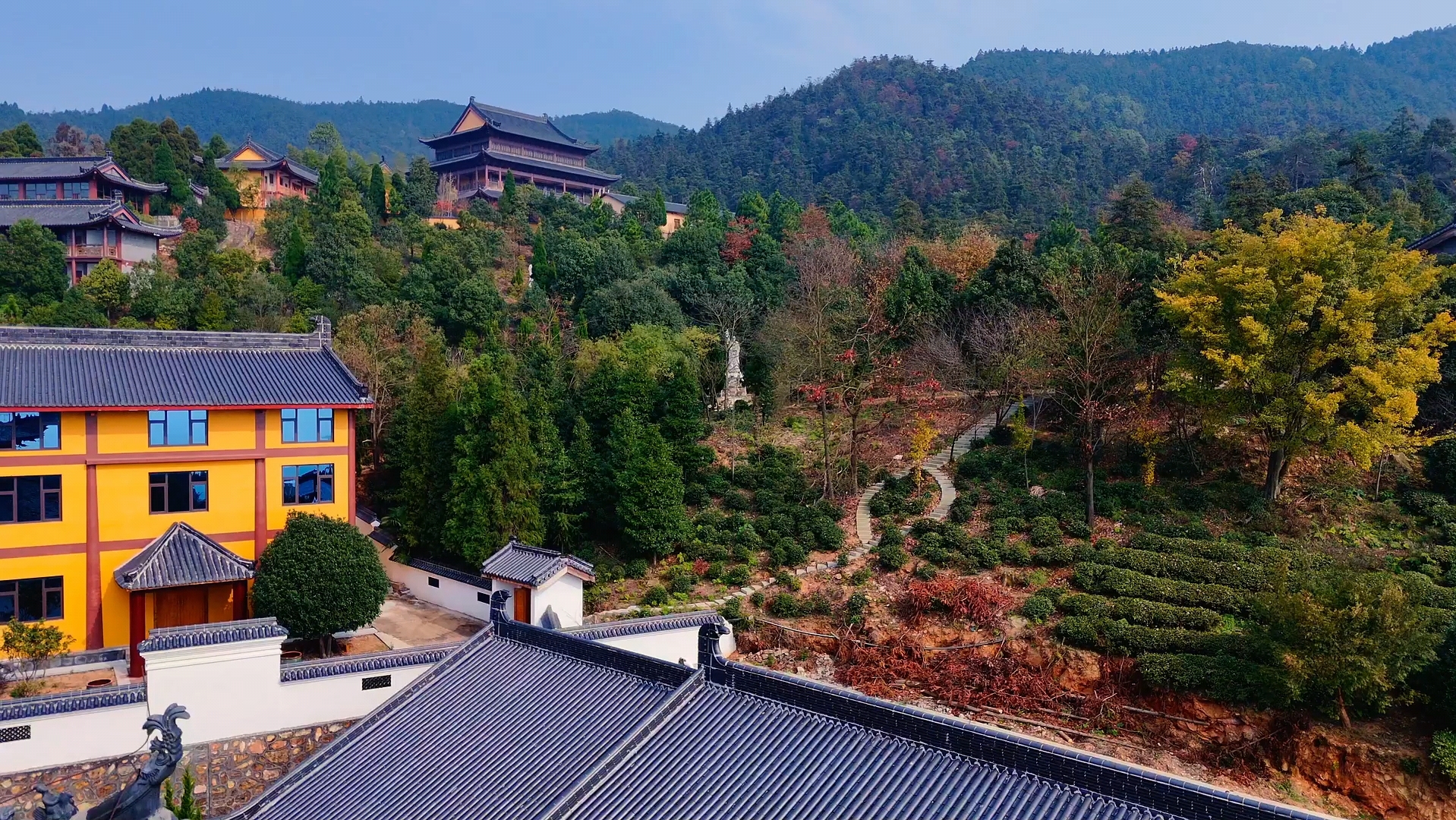 大疆air3航拍江西吉水大东山云隐禅寺