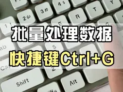 Tải video: 批量处理数据快捷键，Ctrl+G