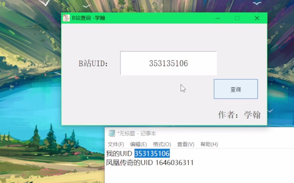 一个通过UID查询信息的软件!哔哩哔哩bilibili