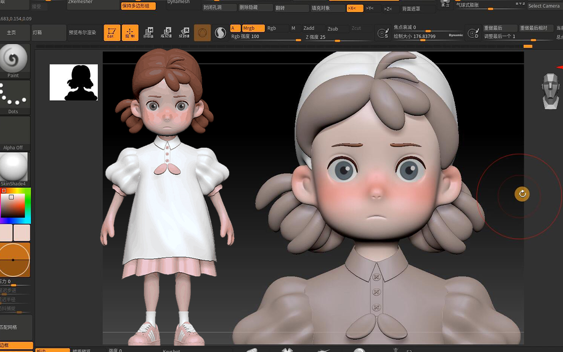【zbrush手办雕刻】q版可爱手办建模教程,zb卡通角色雕刻教学