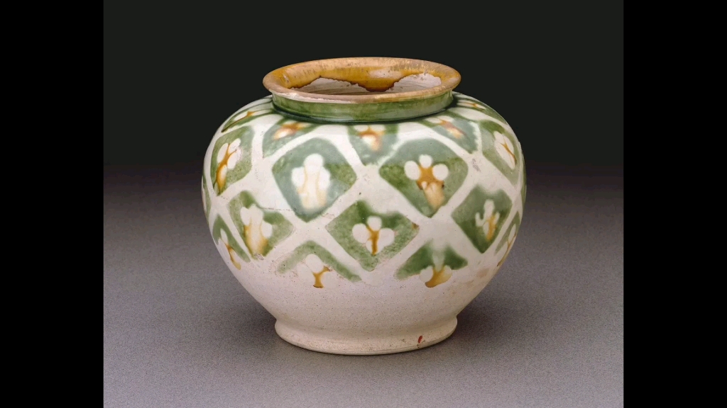 美国芝加哥美术馆馆藏中国唐三彩罐3d