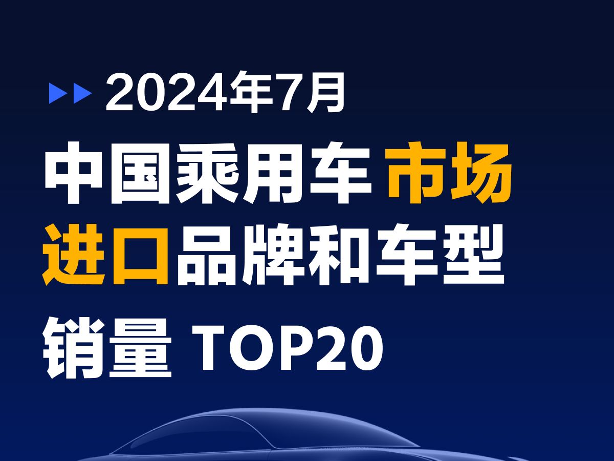 24年7月品牌进口及车型销量TOP20哔哩哔哩bilibili