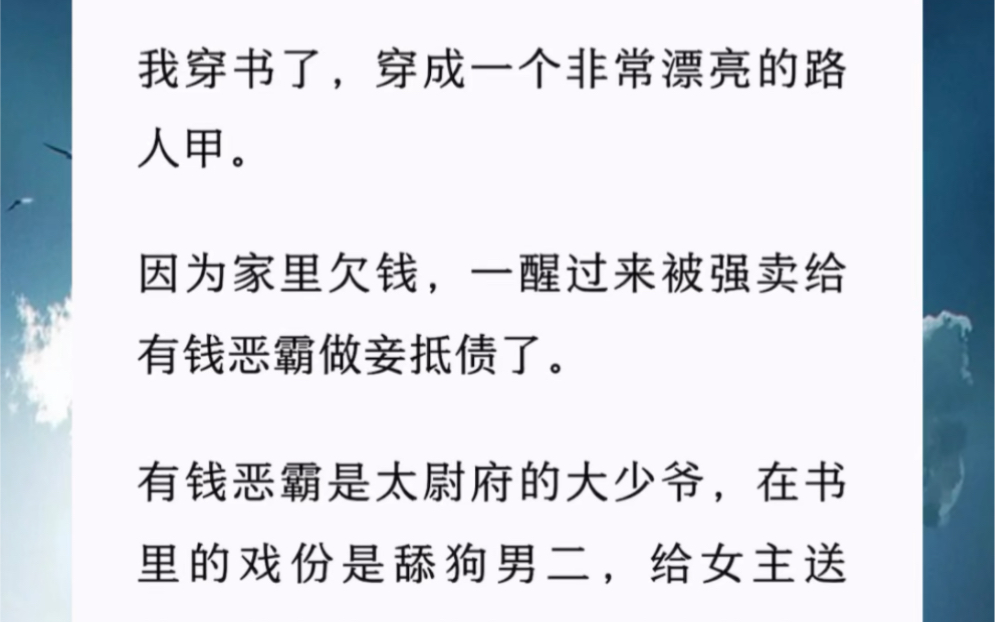 [图]我穿书了，穿成一个非常漂亮的路人甲。因为家里欠钱，一醒过来被强卖给有钱恶霸做妾抵债了。