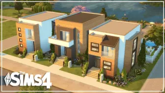 Download Video: 搬运：现代联排别墅三合一出租Modern Townhouse 3 in 1 FOR RENT ｜ NO CC ｜ Sims 4 Speed Build