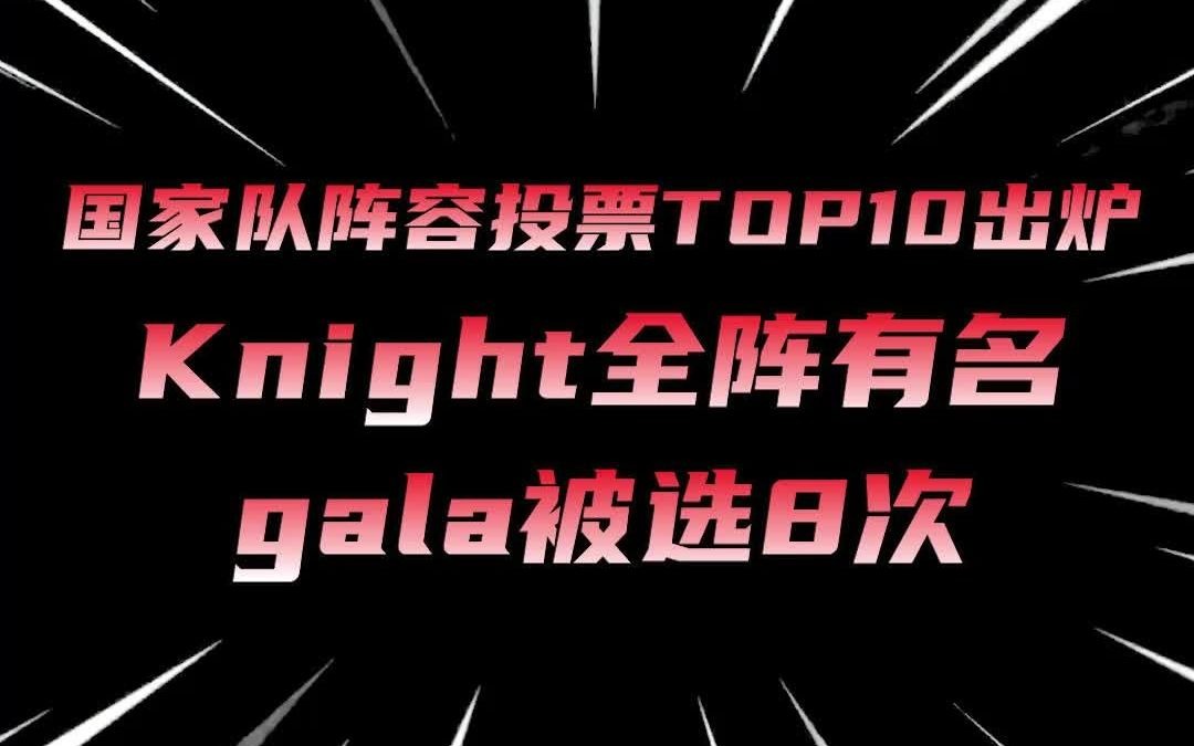 活动作品国家队阵容投票top10出炉knight全阵有名