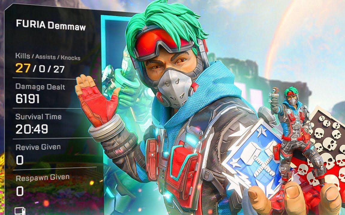 幻象单人27杀&6,191伤害 _ apex legends