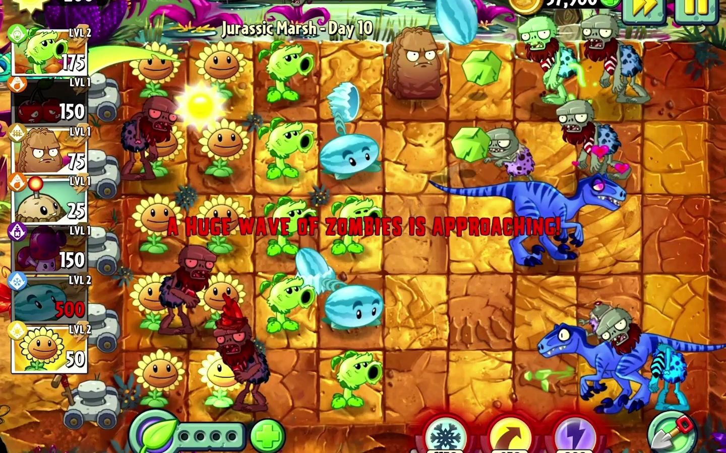 植物大战僵尸2国际版.恐龙危机第10天