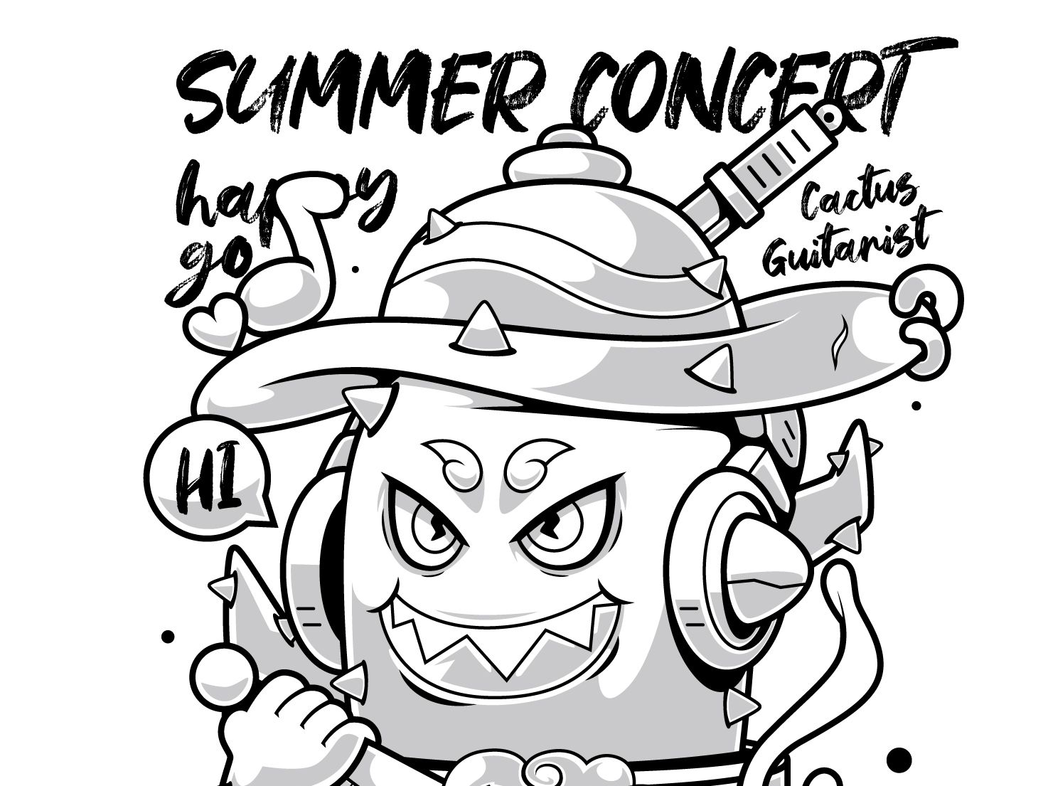 矢量插画|仙人掌的创意绘画过程