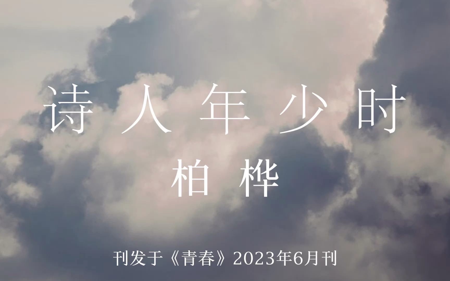 “一个人度过星期六 下午的方式,预示 了一个人度过人生 幸或不幸的方式”|诗人年少时  柏桦哔哩哔哩bilibili