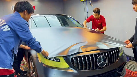 奔驰c0l梦幻火山灰改色膜 哔哩哔哩 Bilibili