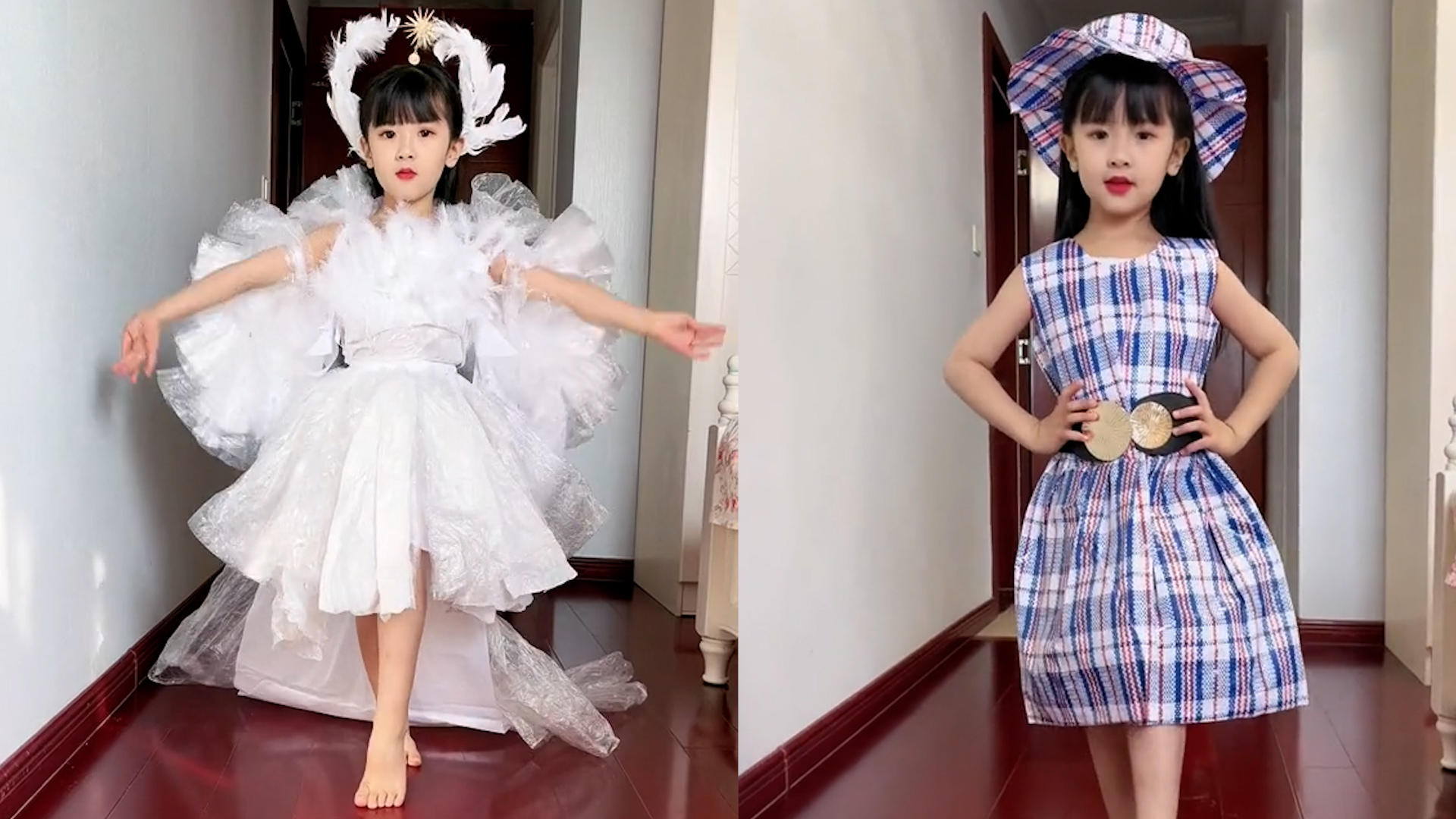 女儿喜欢时尚走秀,妈妈用垃圾袋做各式礼服:时装周欠你一个舞台