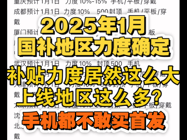 深夜突发,2025年1月国补时间确定了,各地区紧急上线,居然补贴力度这么大?!哔哩哔哩bilibili