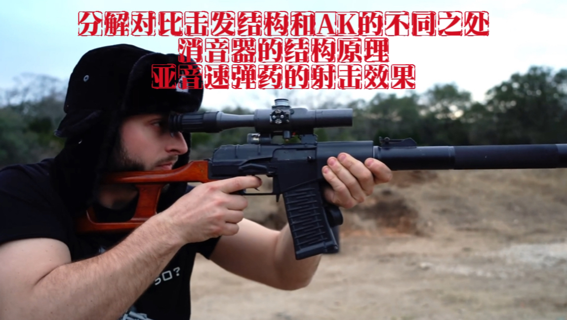 【国语】VSS 一体式消音狙击步枪 分解对比击发结构和AK的不同之处/消音器的结构原理/亚音速弹药的射击效果哔哩哔哩bilibili