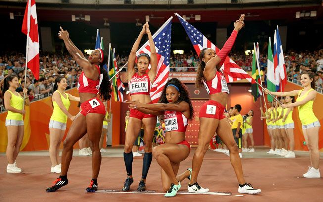 [图]短跑名将艾莉森 菲利克斯 (Allyson Felix) 女子百米、200米、4x100米接力