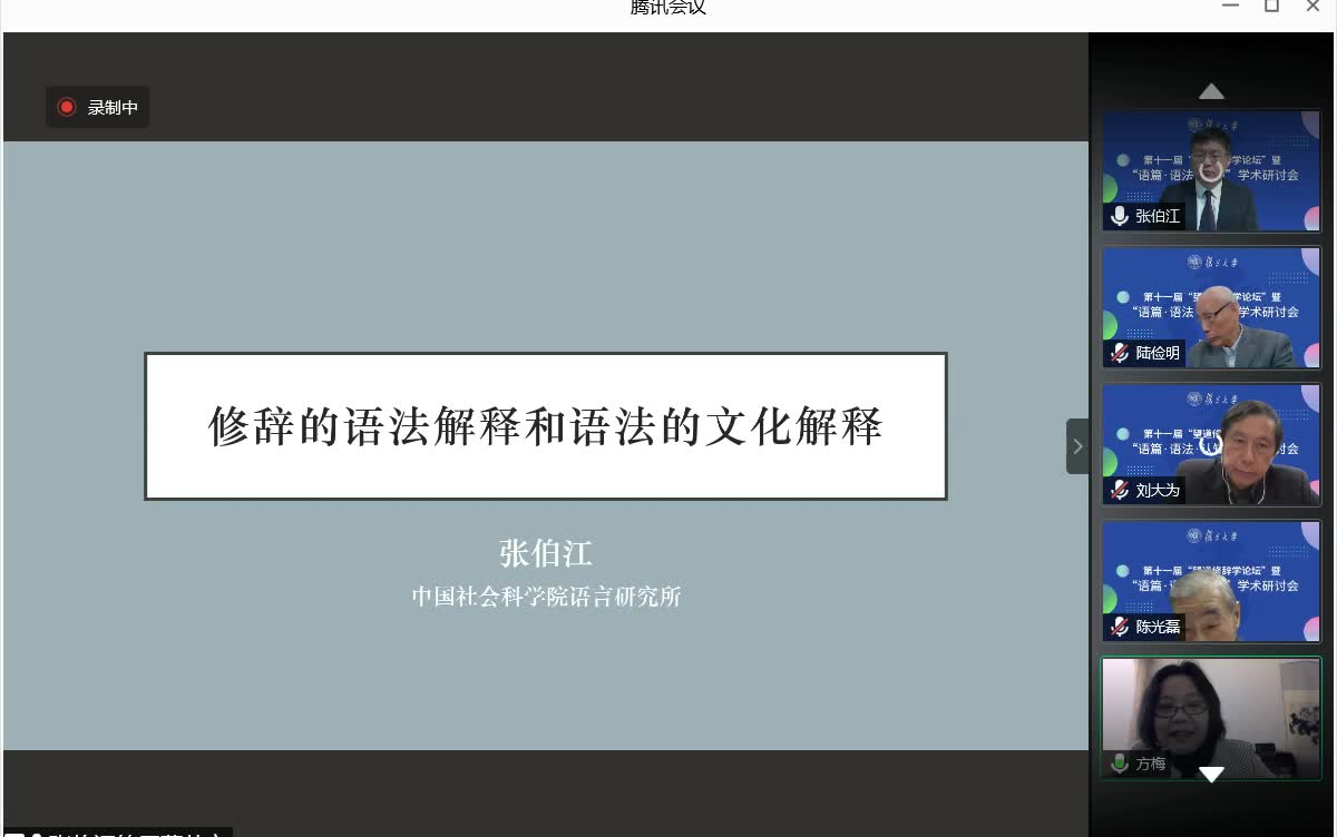 第十一届“望道修辞学论坛”张伯江先生演讲哔哩哔哩bilibili