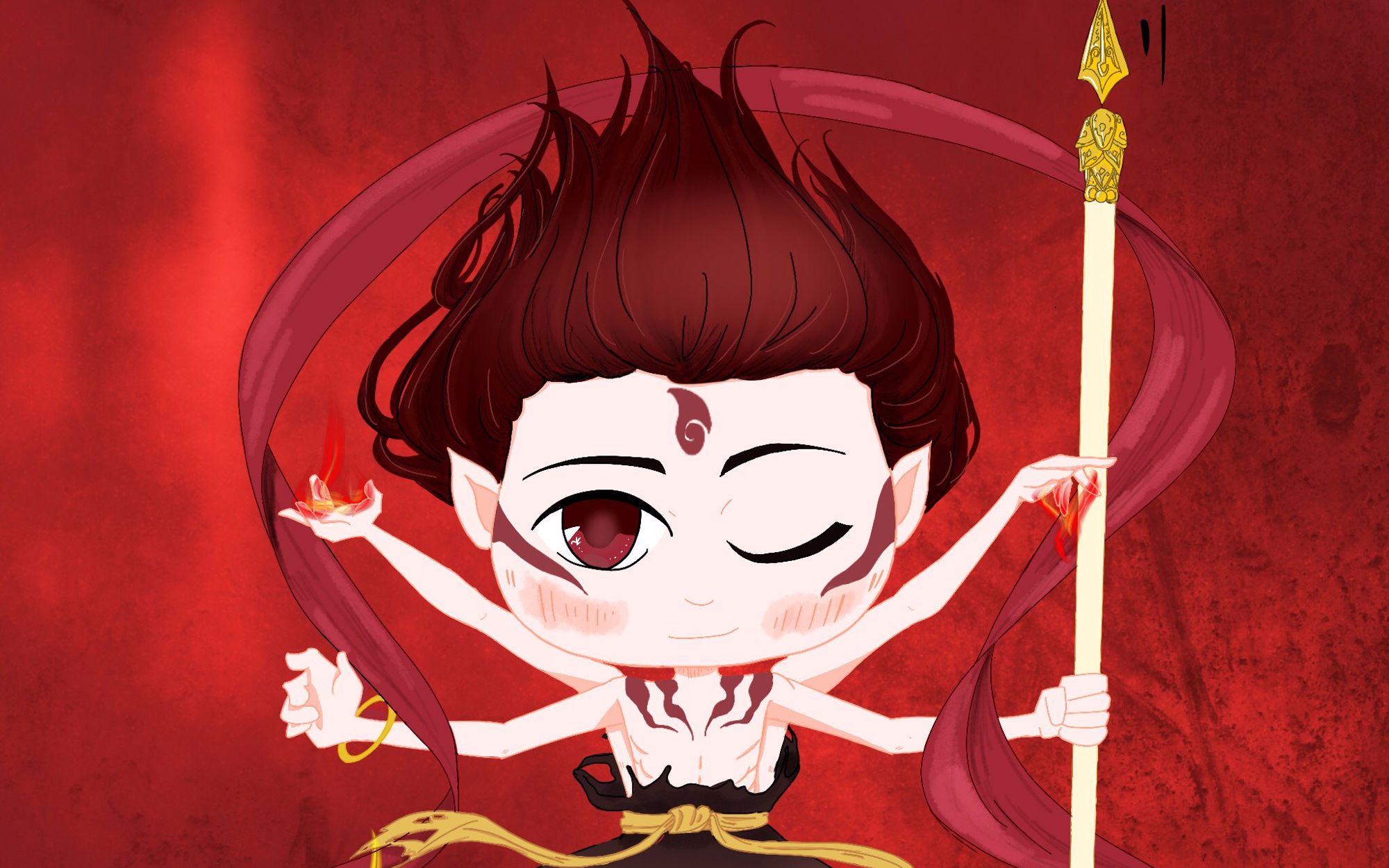【moan】哪吒之魔童降世-q版六臂哪吒[藕饼]敖丙:你干什么啊!