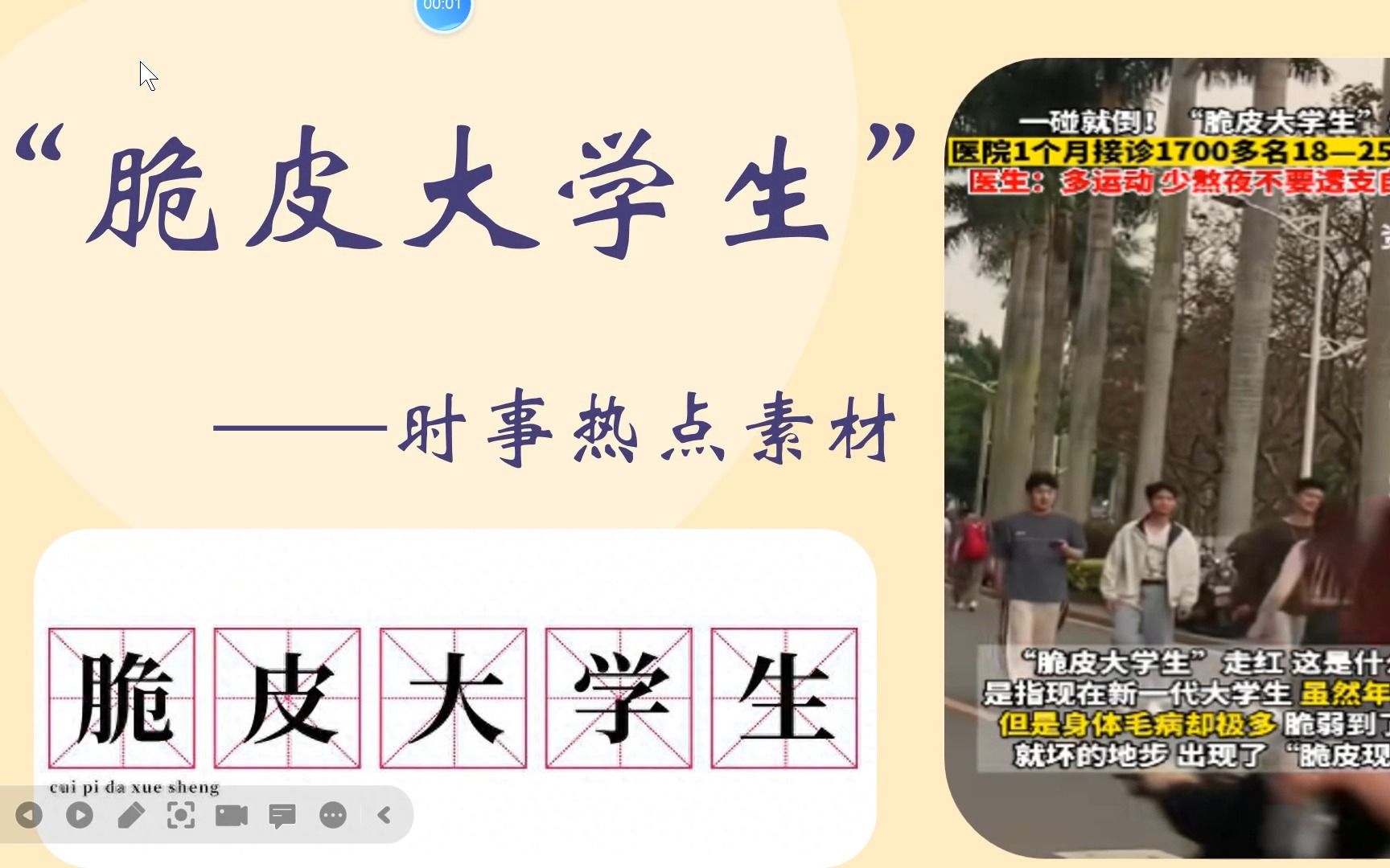 ”脆皮大学生”——中文时事热点ppt模板附演讲稿/马原/毛概/小组作业哔哩哔哩bilibili