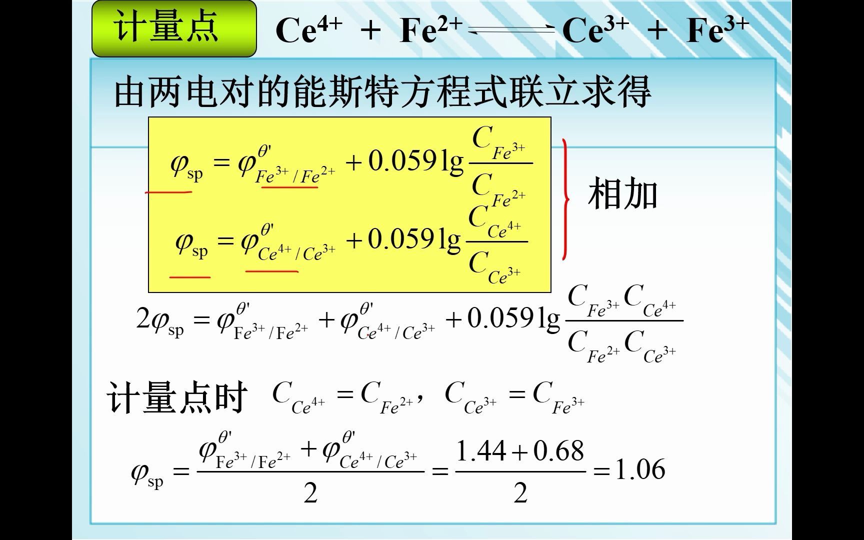 第六章 氧化还原滴定曲线6.12 滴定原理,曲线,突跃范围及终点电位的计算哔哩哔哩bilibili