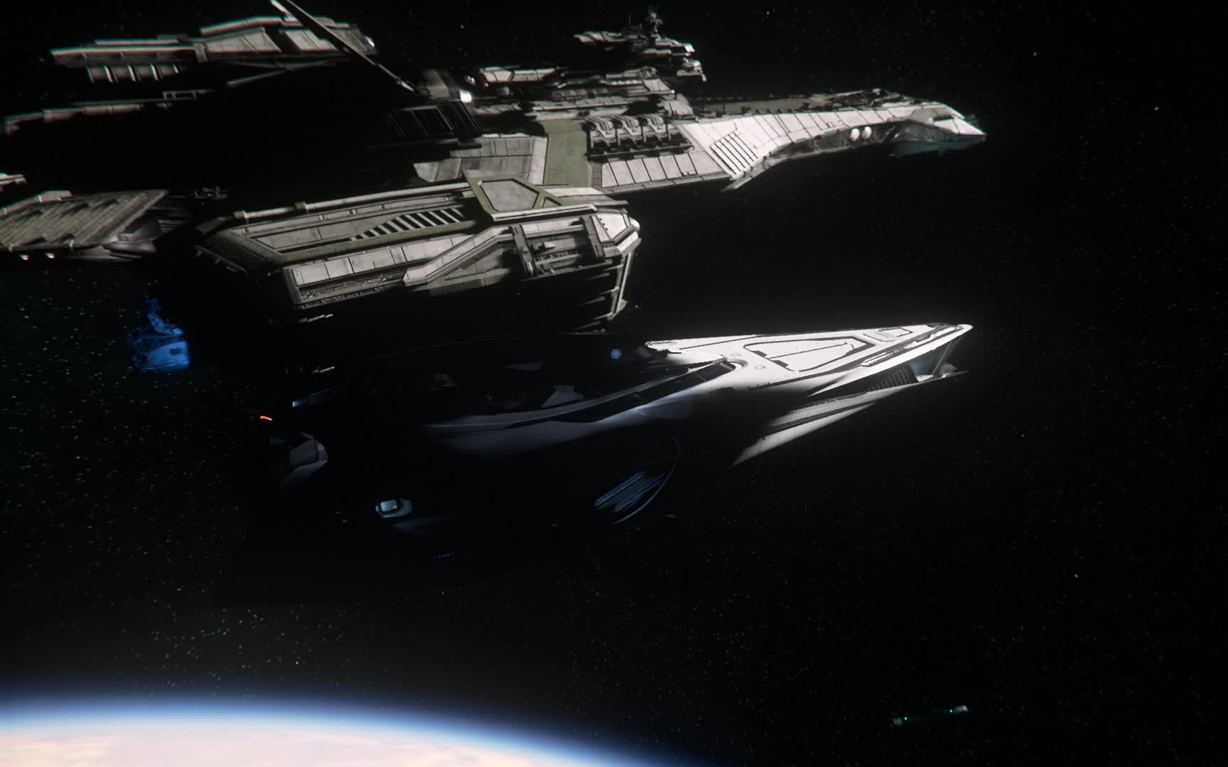 星际公民starcitizen990米长的巨型舰队航母孟加拉已经抵达