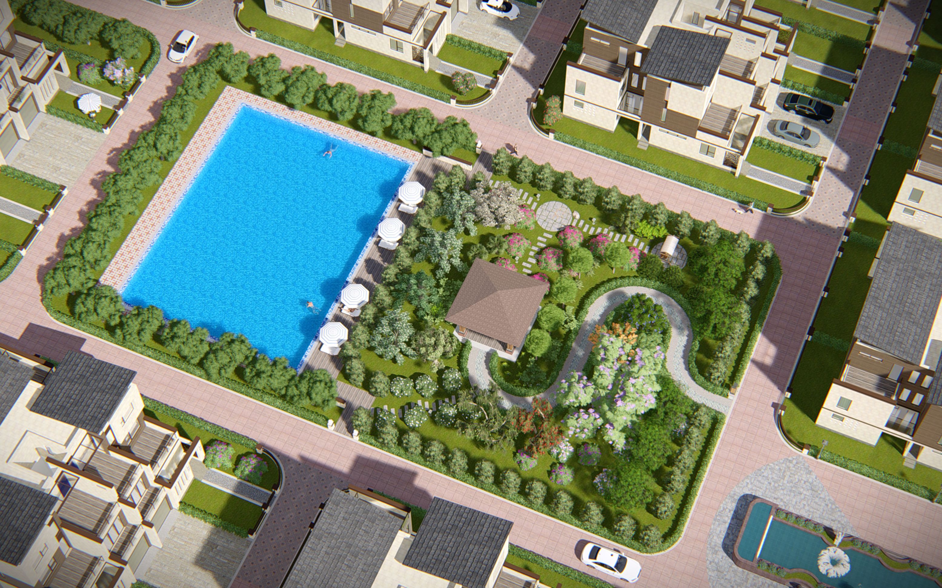 lumion9某中式别墅区