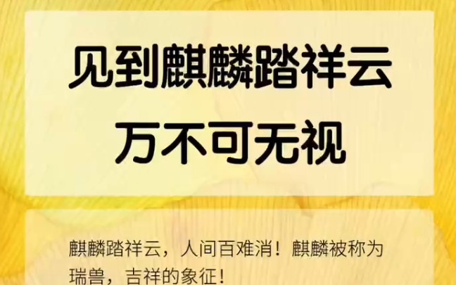 见到麒麟踏祥云,万万不可无视哔哩哔哩bilibili