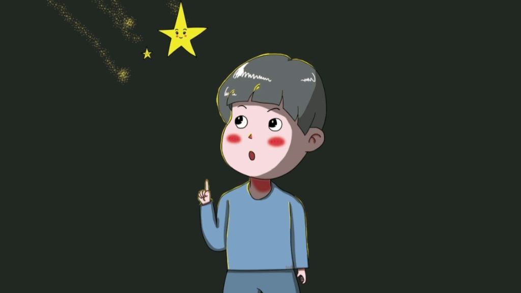 【板绘】板绘视频过程,看星星的小孩,如果喜欢记得关注我下次还能找到