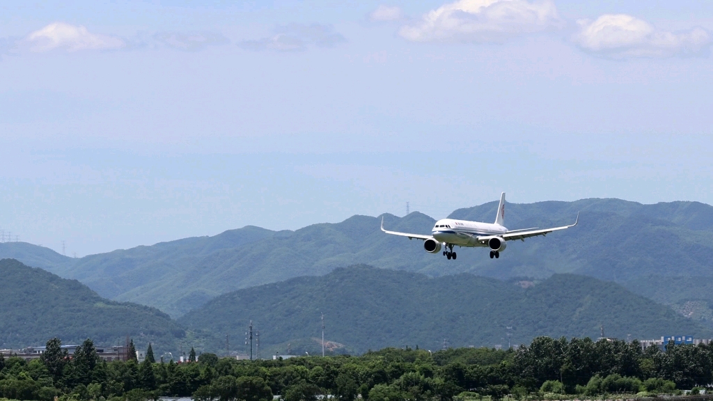 国航空客a321降落图片