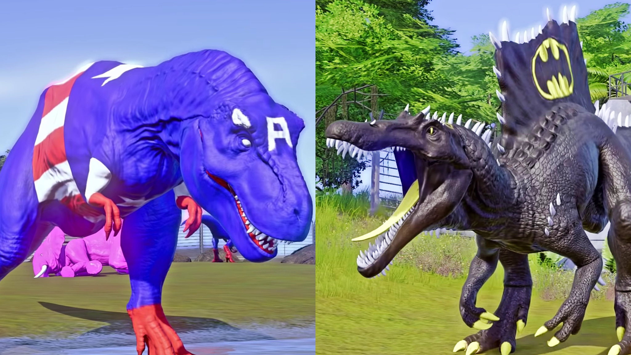 埃及棘龙 vs 霸王龙,漫威模组 ~ 侏罗纪世界进化