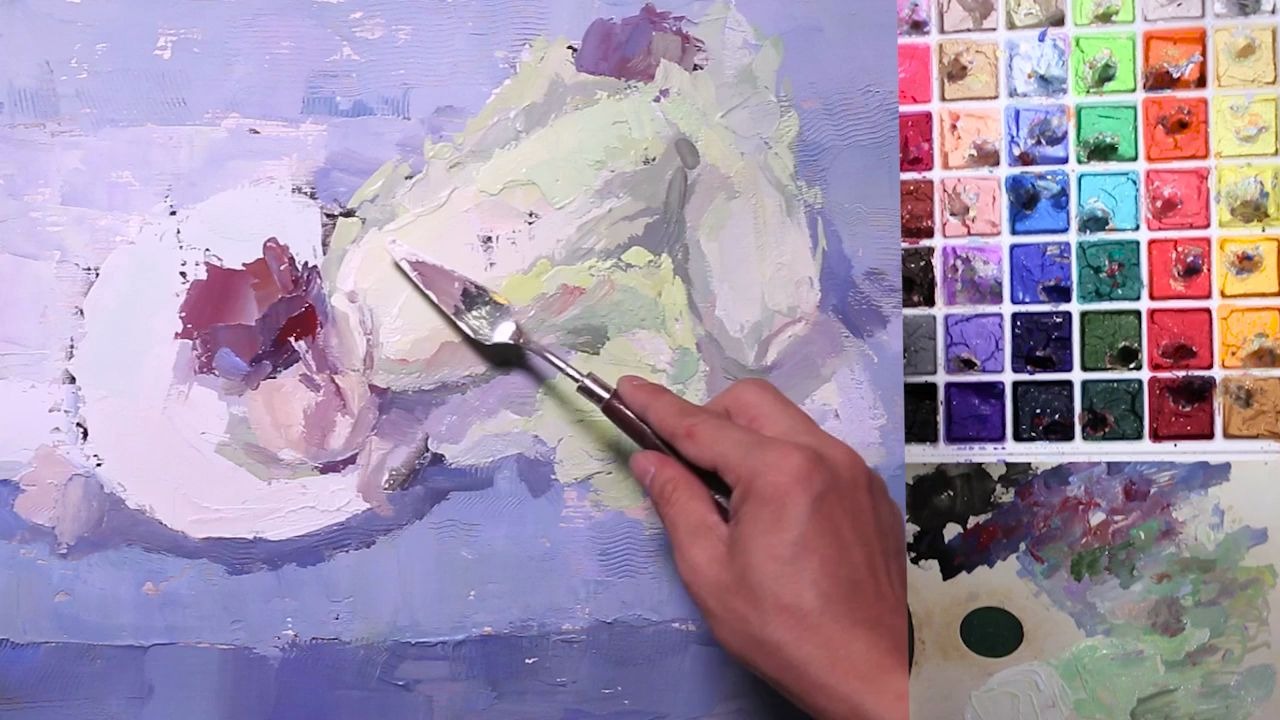 刮刀画色彩静物
