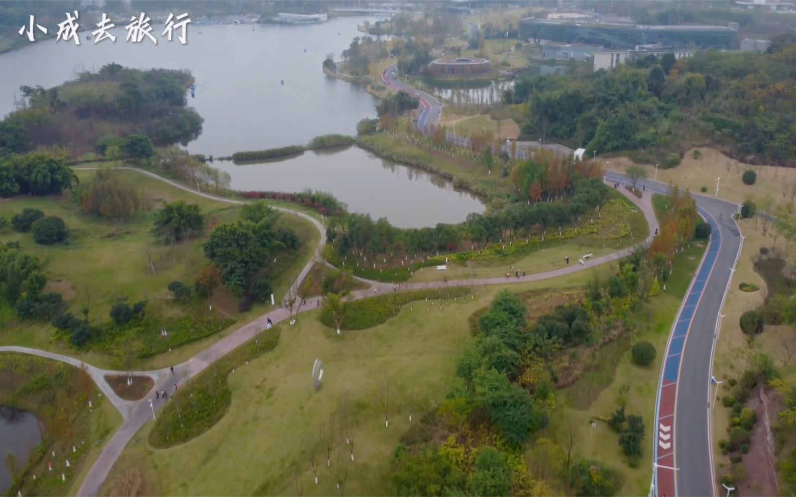 重庆渝北龙兴明月湖,跑步骑行休闲好去处,游船赏花风景宜人!哔哩哔哩bilibili