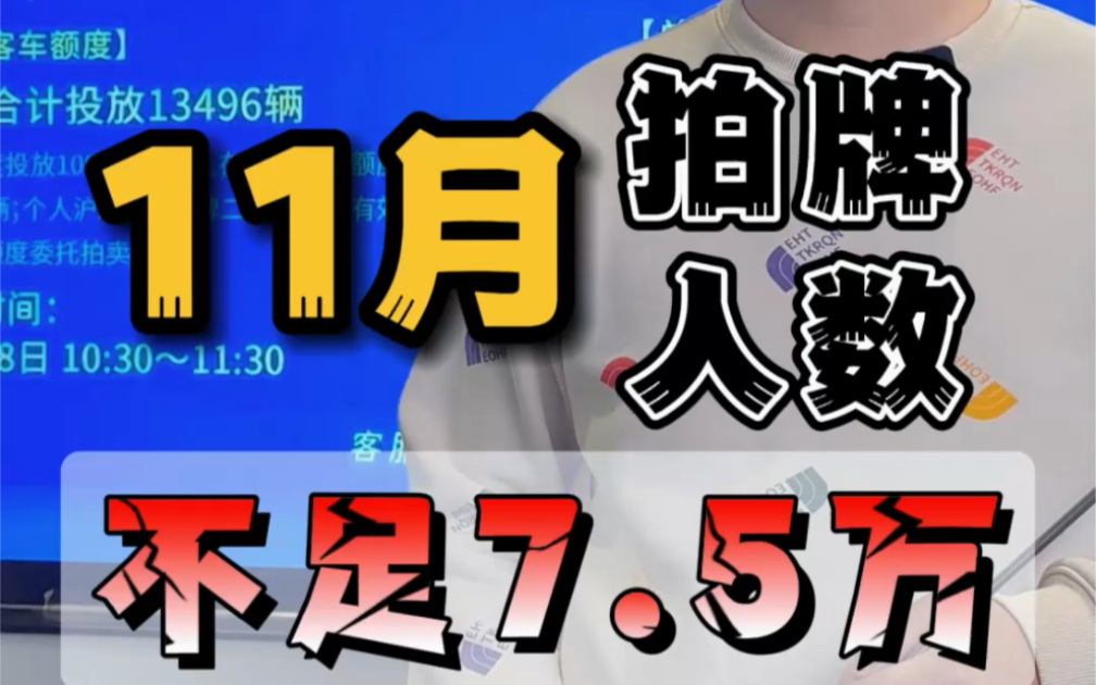 11月拍牌人数不足7.5万人,你敢想象?#沪牌 #沪牌代拍 #拍沪牌 #代拍沪牌 #上海车牌哔哩哔哩bilibili