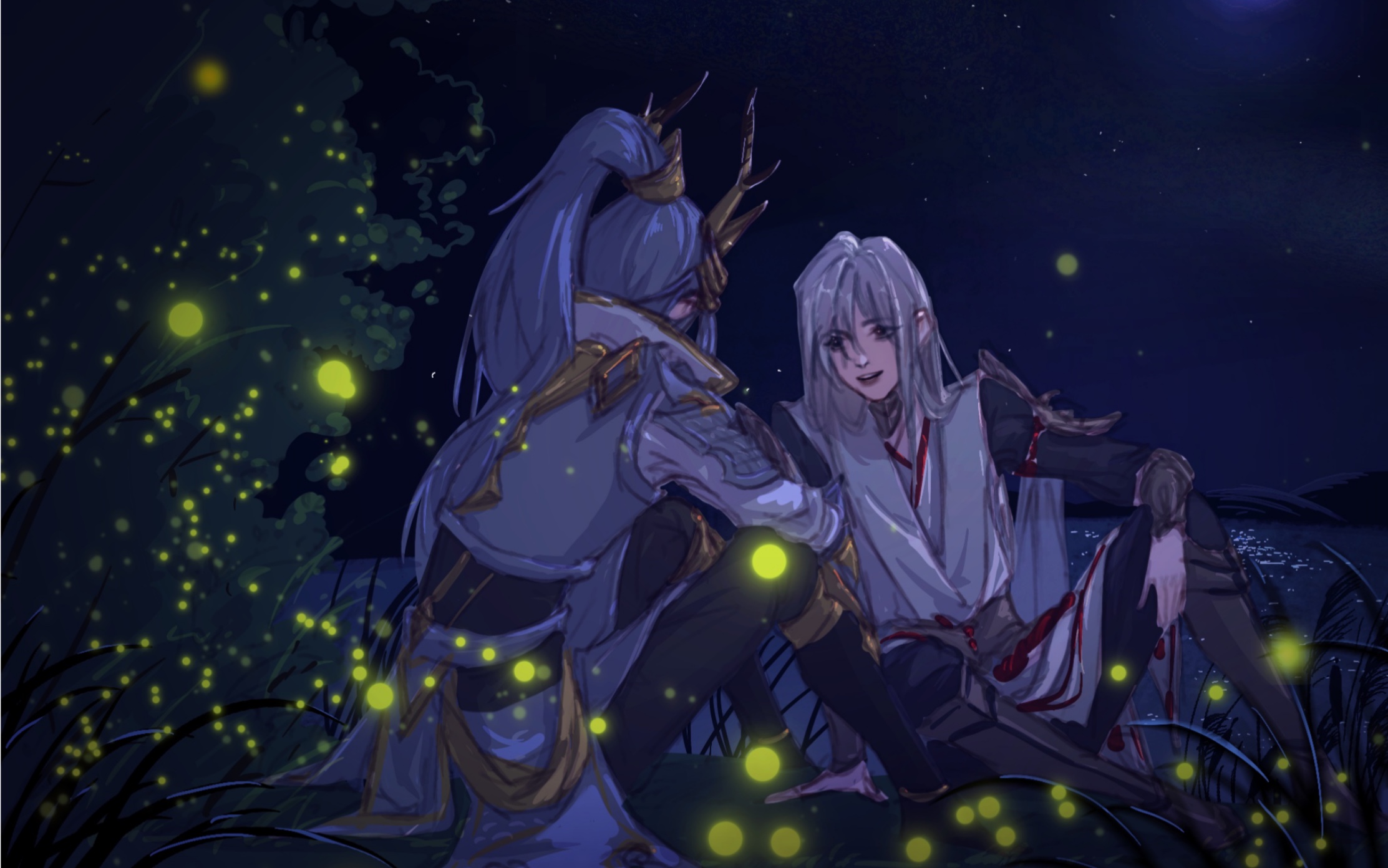 【procreate】王者荣耀一信白(月下)