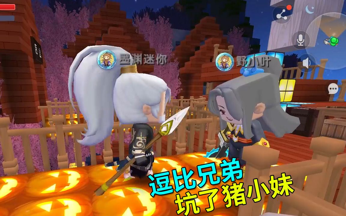 迷你世界极限联机212野小叶来我家引来1个爆爆蛋坑了猪小妹