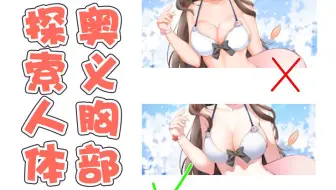 【画渣1分钟】探索人体奥义 如何正确画出完美胸部？-蓝铅笔