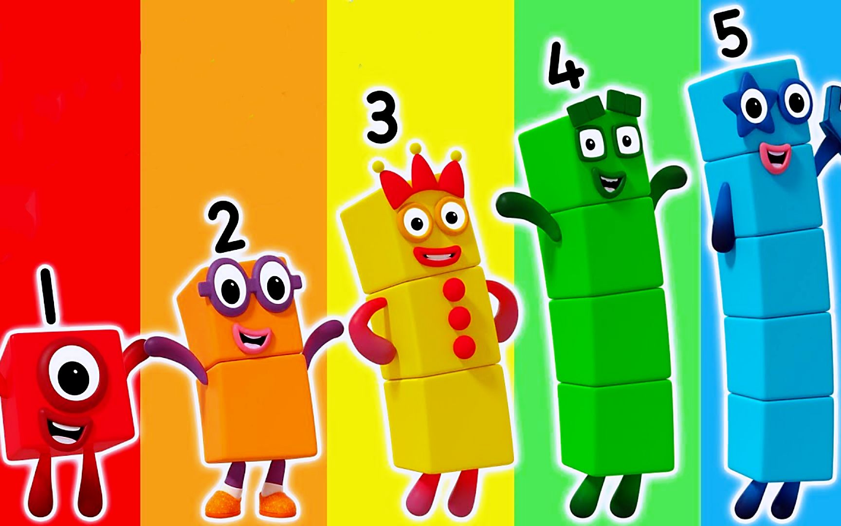 数字方块动画:五元素数字挑战,不同的数字代表不同颜色!